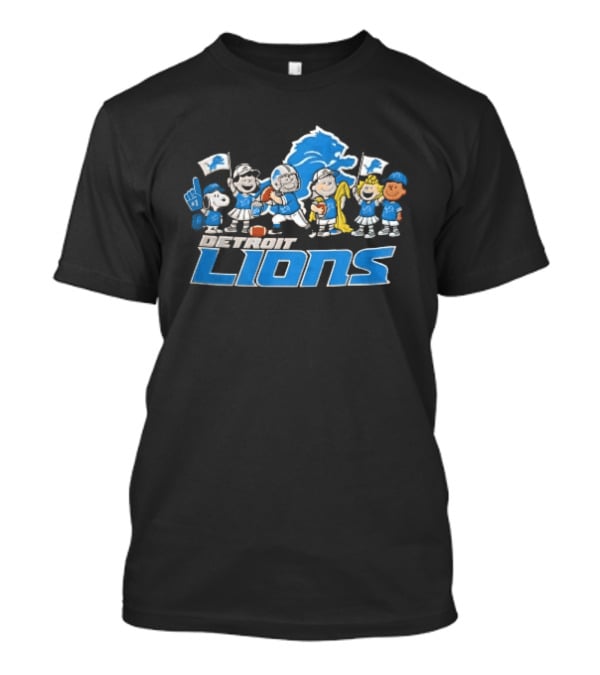Detroit Lions Noel Peanuts Characters Christmas Football Celebration T-Shirt