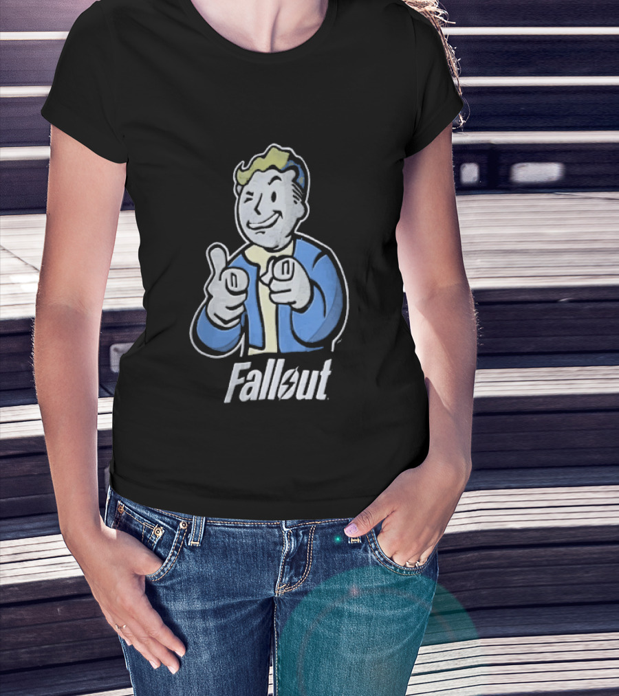 Fallout Vault Boy Pointing Finger T-Shirt