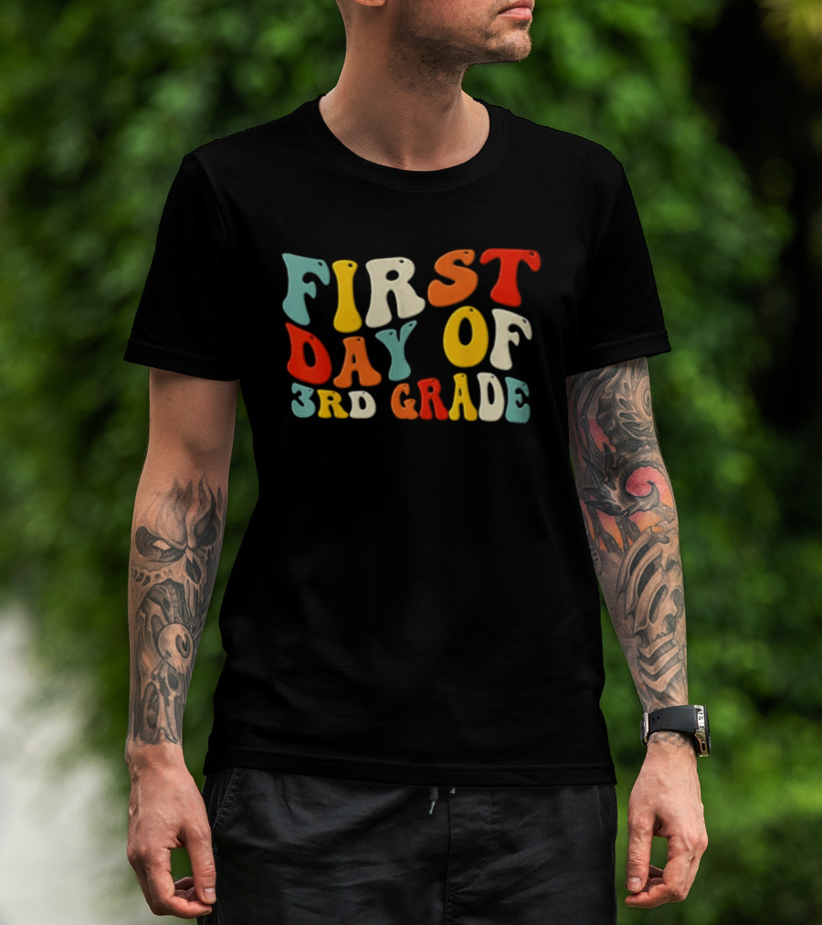 Groovy Colorful First Day Of 3rd Grade T-Shirt