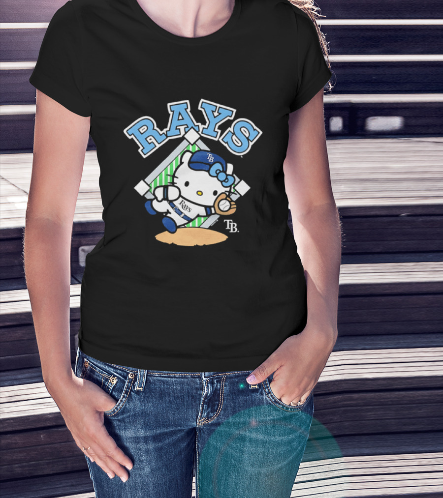 TB Hello Kitty Tampa Bay Rays Baseball Fielding T-Shirt