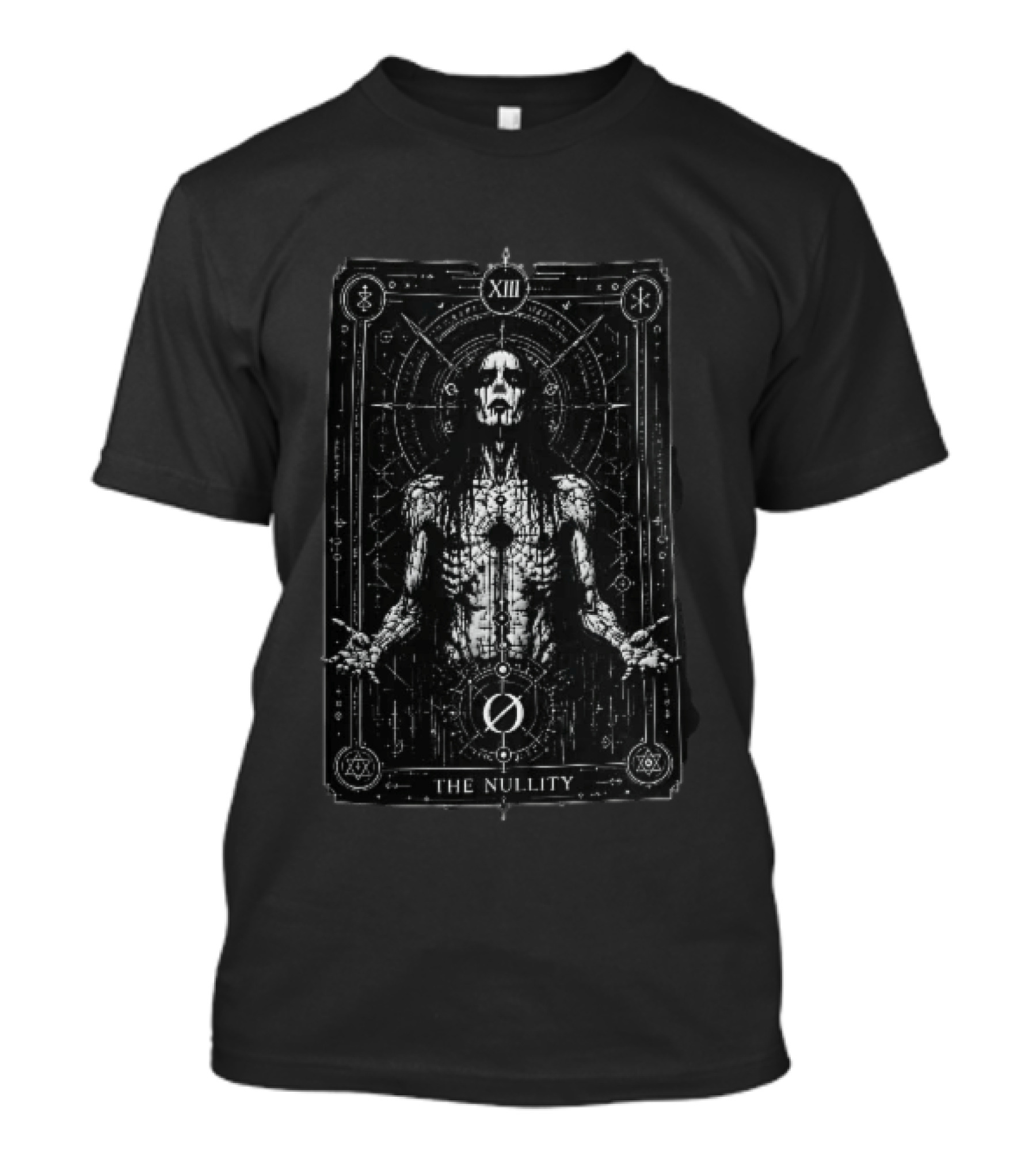Nullity XIII Dark Occult Tarot Card Corpse Paint Sacred Geometry T-Shirt