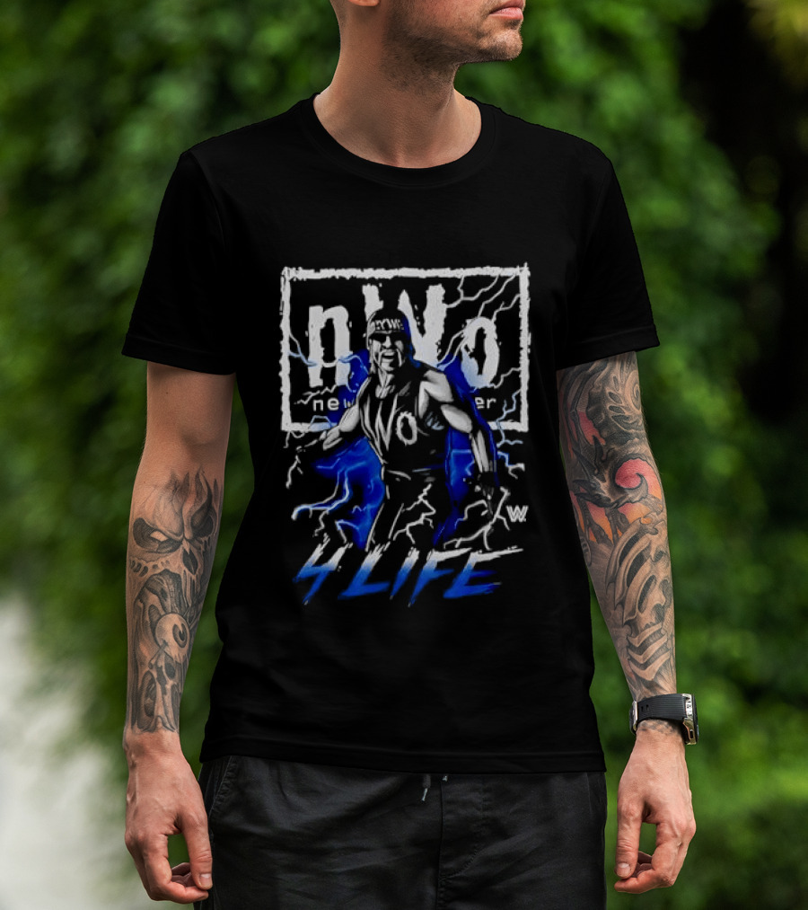 NWo 4 Life Hulk Hogan New World Order Wrestler Blue Lightning T-Shirt