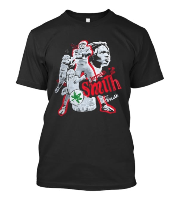 Ohio State Buckeyes NCAA Jeremiah J Smith Football Action Collage Ohio Stadium Bootleg T-Shirt