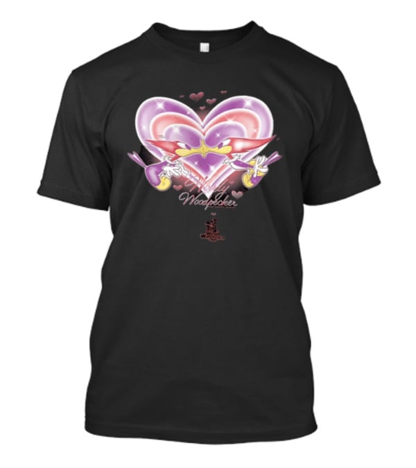 Winnie Woodpecker Woody Kissing Cartoon Birds Heart T-Shirt