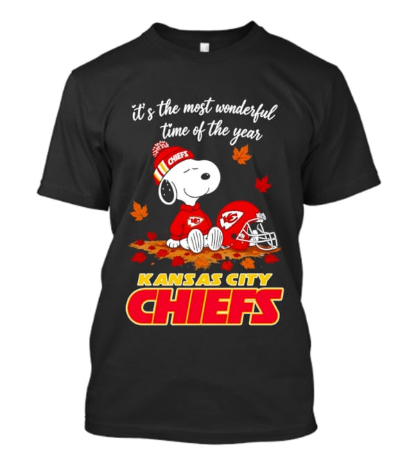 Snoopy Kansas City Chiefs It's The Most Wonderful Time Of The Year T-Shirt
