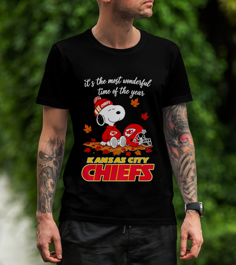 Snoopy Kansas City Chiefs It's The Most Wonderful Time Of The Year T-Shirt