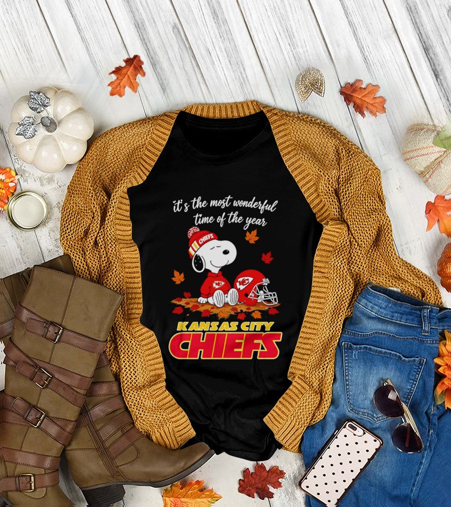 Snoopy Kansas City Chiefs It's The Most Wonderful Time Of The Year T-Shirt