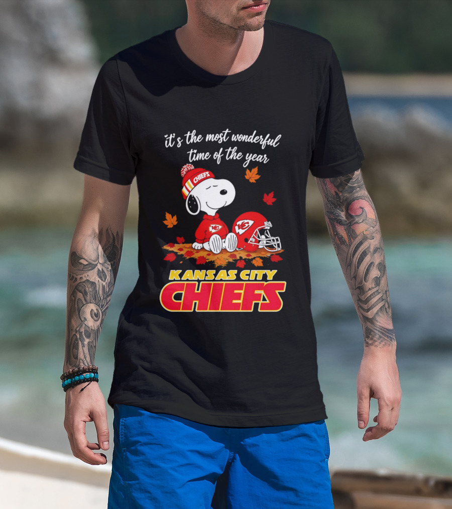 Snoopy Kansas City Chiefs It's The Most Wonderful Time Of The Year T-Shirt