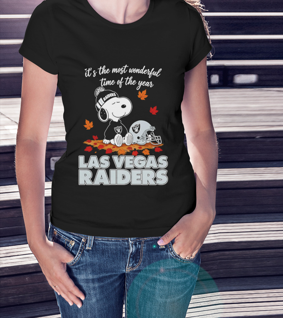 Las Vegas Raiders Snoopy It's The Most Wonderful Time Of The Year T-Shirt