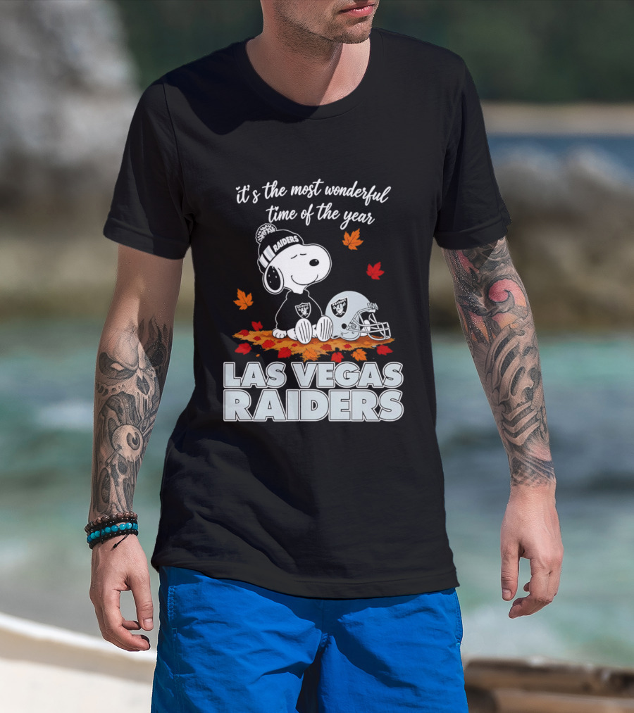 Las Vegas Raiders Snoopy It's The Most Wonderful Time Of The Year T-Shirt