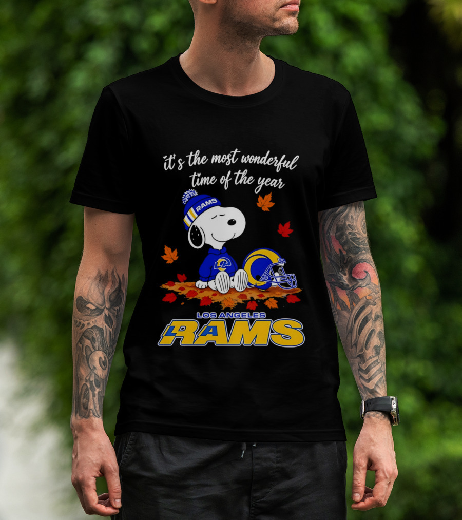 Snoopy Los Angeles Rams It's The Most Wonderful Time Of The Year T-Shirt