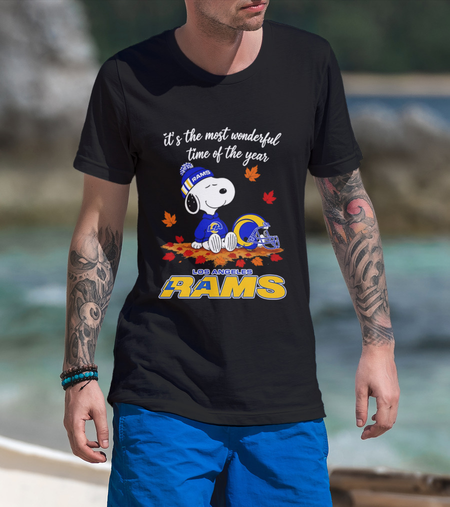 Snoopy Los Angeles Rams It's The Most Wonderful Time Of The Year T-Shirt