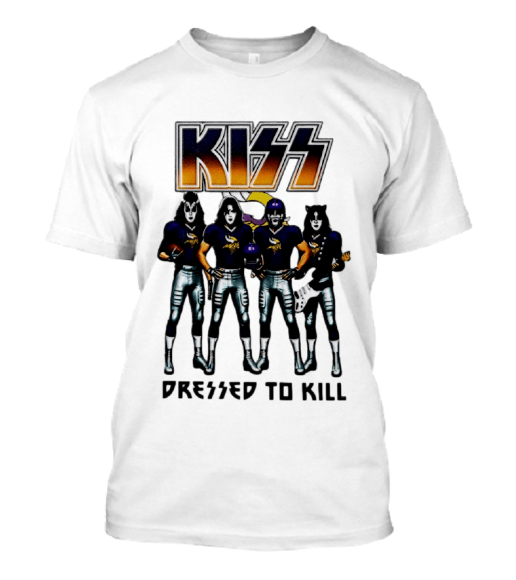 KISS Minnesota Vikings Dressed To Kill Football Fan T-Shirt