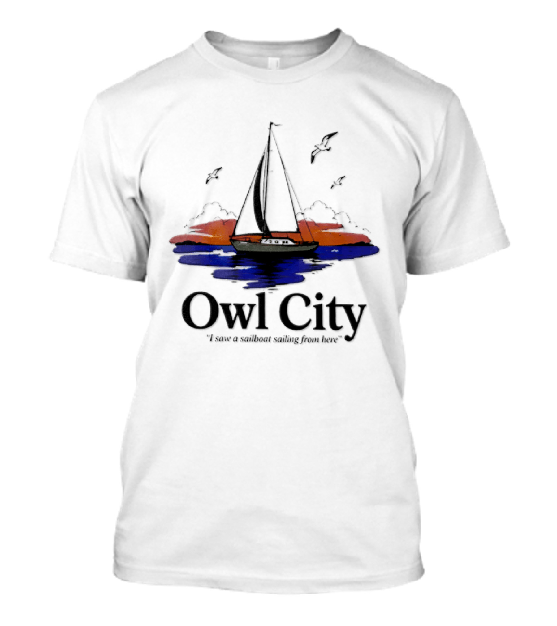 Owl City Smooth Sailing Scenic Sunset Adventure T-Shirt