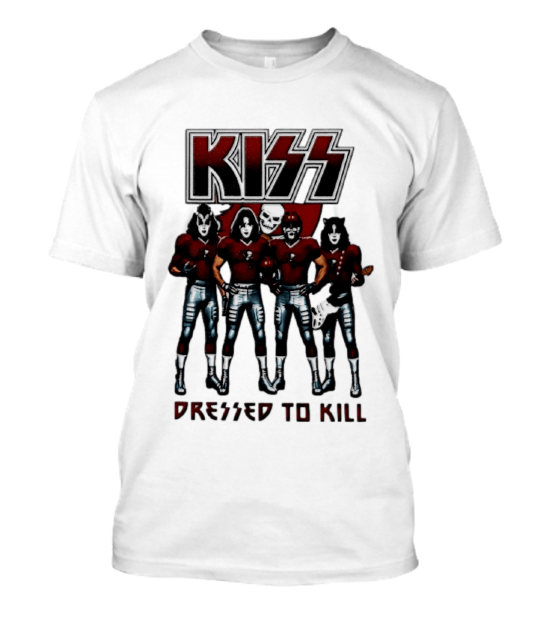 KISS Tampa Bay Buccaneers Dressed To Kill Football T-Shirt