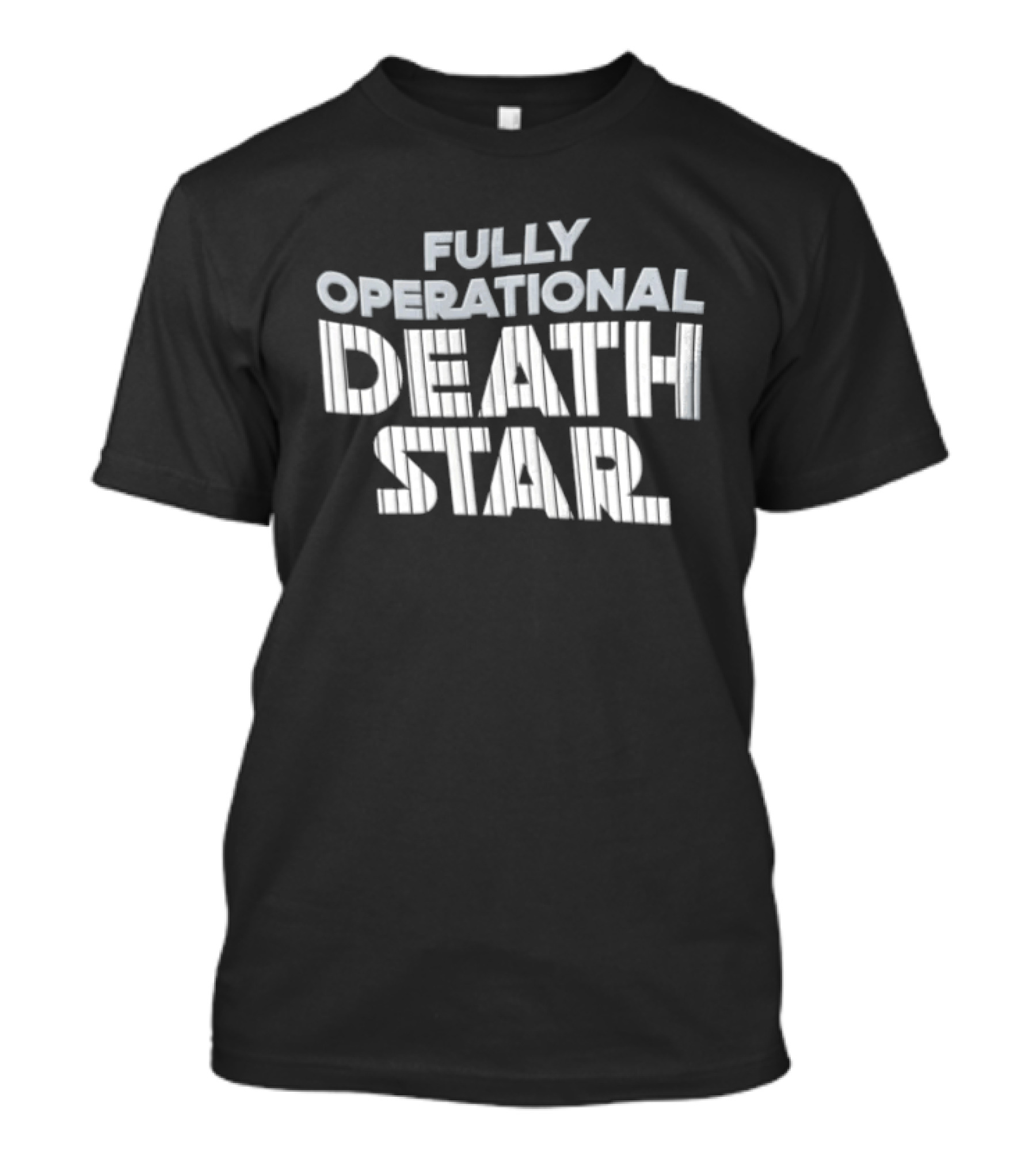 Death Star Fully Operational Pinstripe Lettering Roto Wear T-Shirt