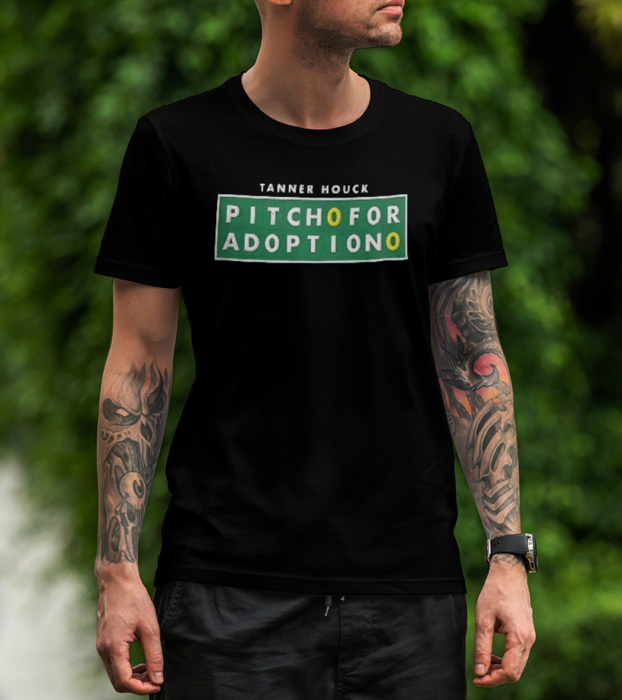 Tanner Houck Pitch For Adoption Green Scoreboard Tile T-Shirt