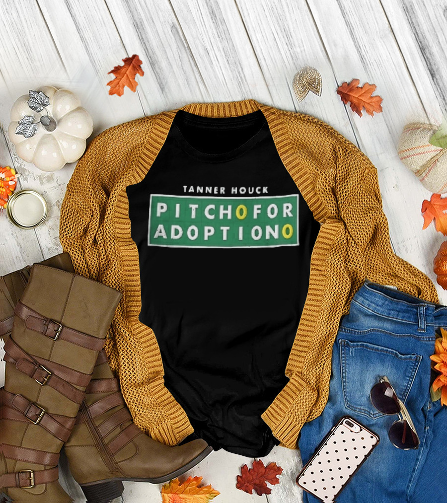 Tanner Houck Pitch For Adoption Green Scoreboard Tile T-Shirt