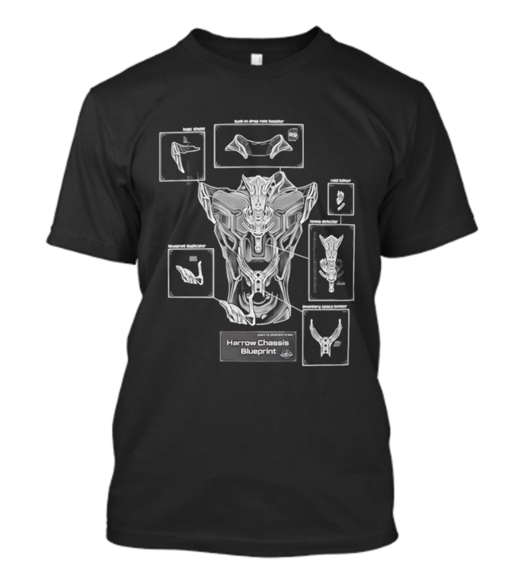 Harrow Chassis Warframe Blueprint Diagram T-Shirt