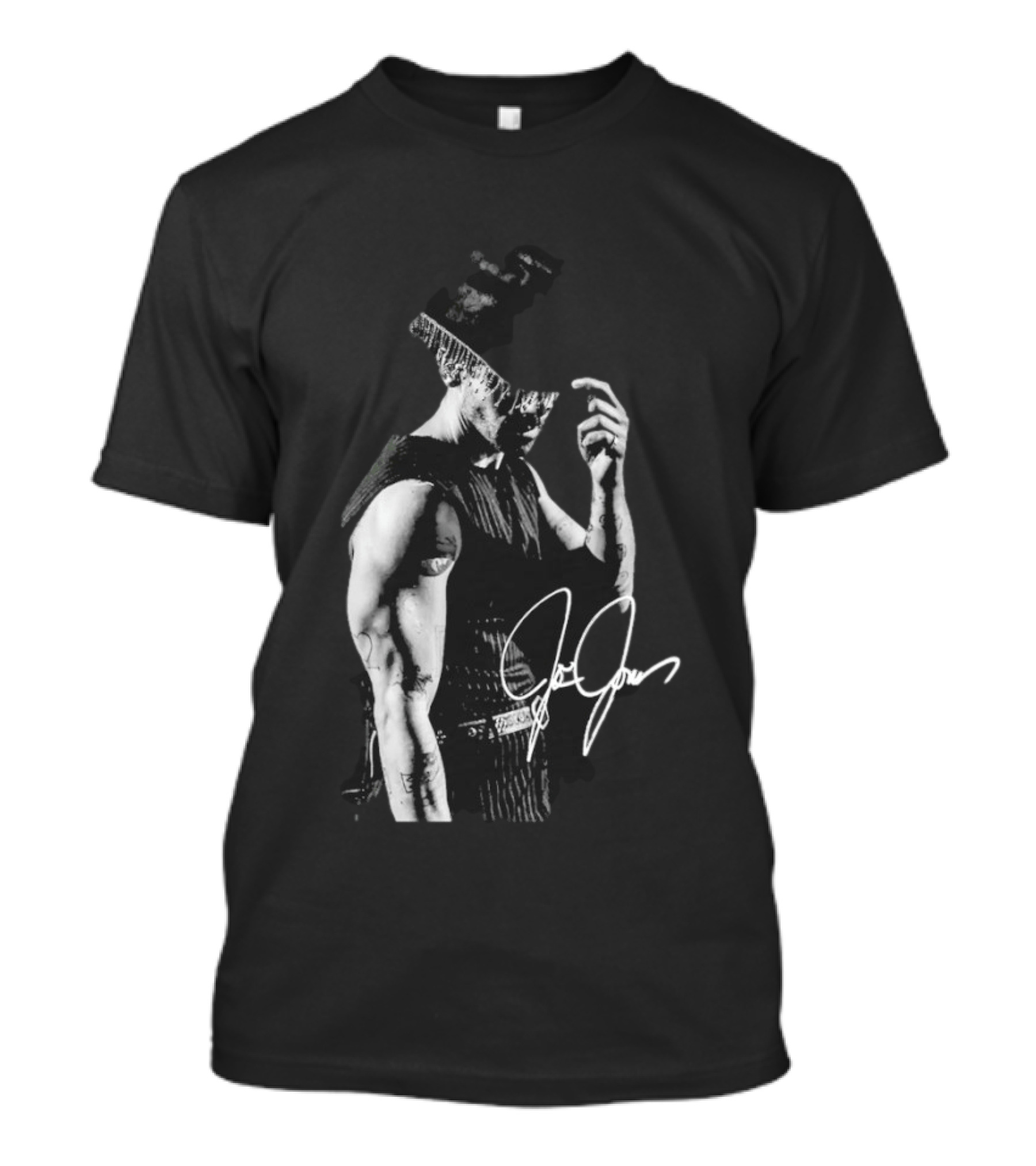 Joe Jonas Signature Black And White Cowboy Hat T-Shirt