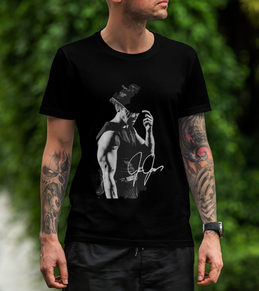 Joe Jonas Signature Black And White Cowboy Hat T-Shirt