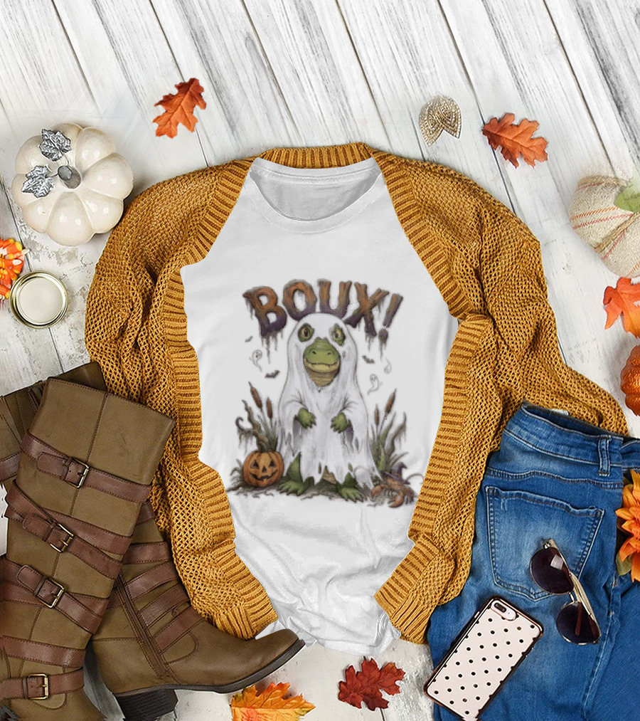 Boux Halloween Cartoon Alligator Ghost Pumpkin Crawfish T-Shirt