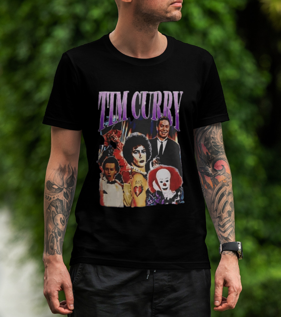 Tim Curry Dr Frank And Furter Pennywise Darkness Wadsworth Movie Roles Collage T-Shirt