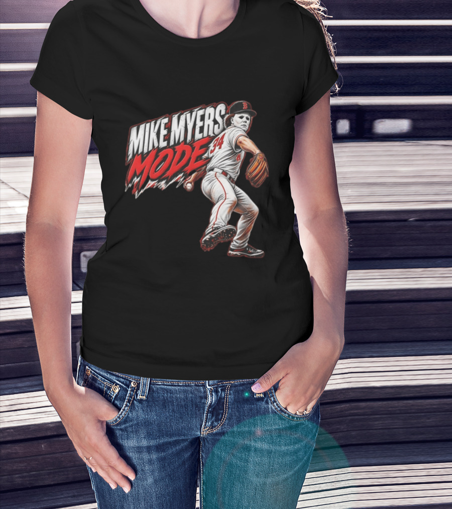Mike Myers Mode Boston Red Sox Halloween Baseball 34 T-Shirt