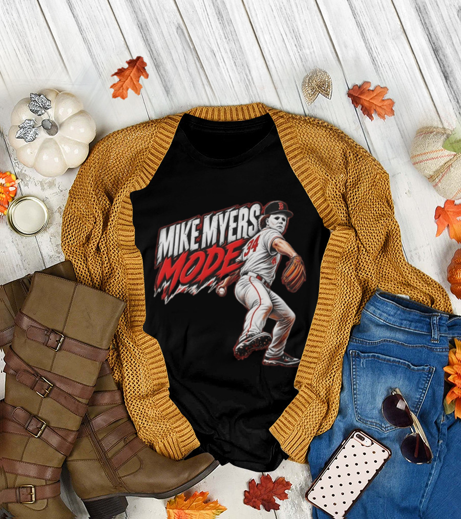 Mike Myers Mode Boston Red Sox Halloween Baseball 34 T-Shirt