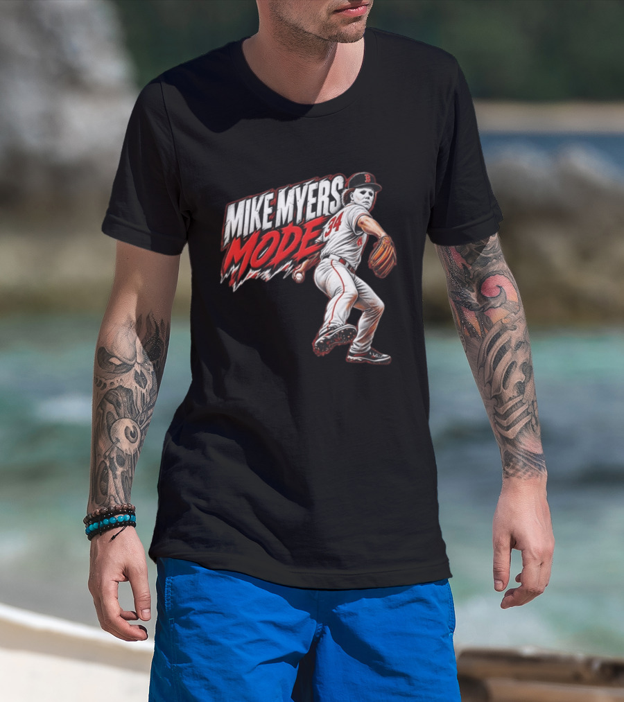 Mike Myers Mode Boston Red Sox Halloween Baseball 34 T-Shirt