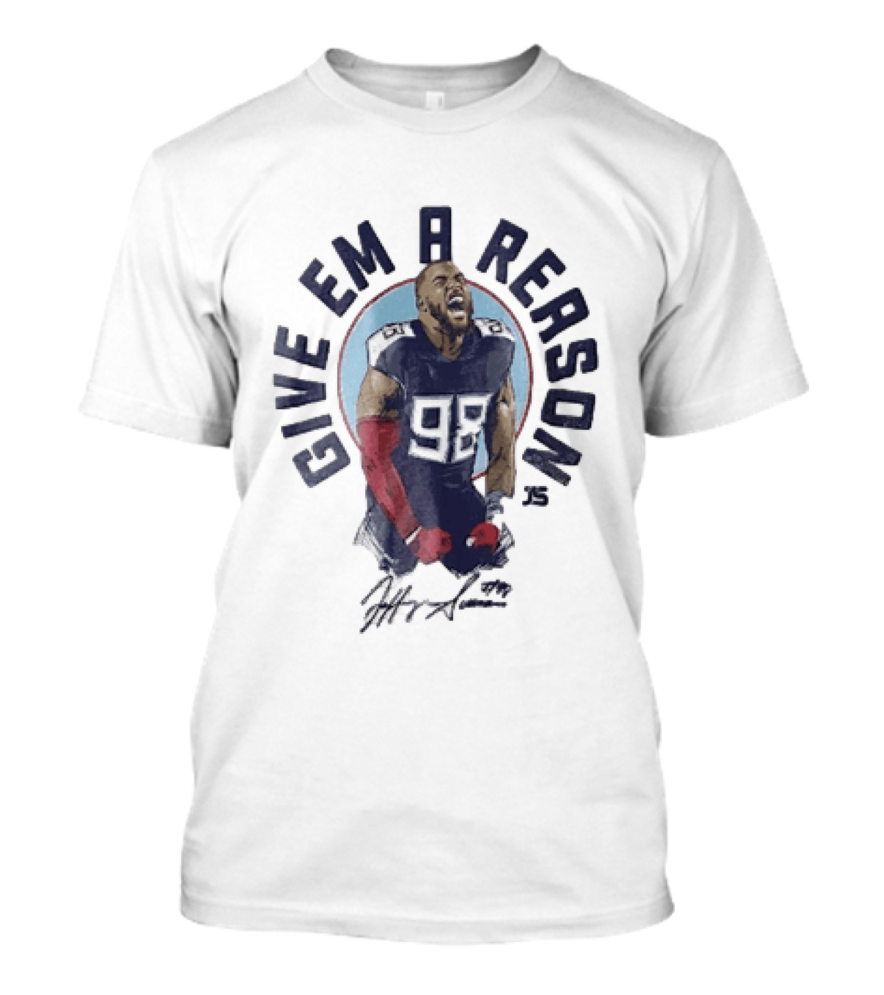 Give Em A Reason Jeffery Simmons Tennessee Titans 98 Signature Roaring Flex T-Shirt