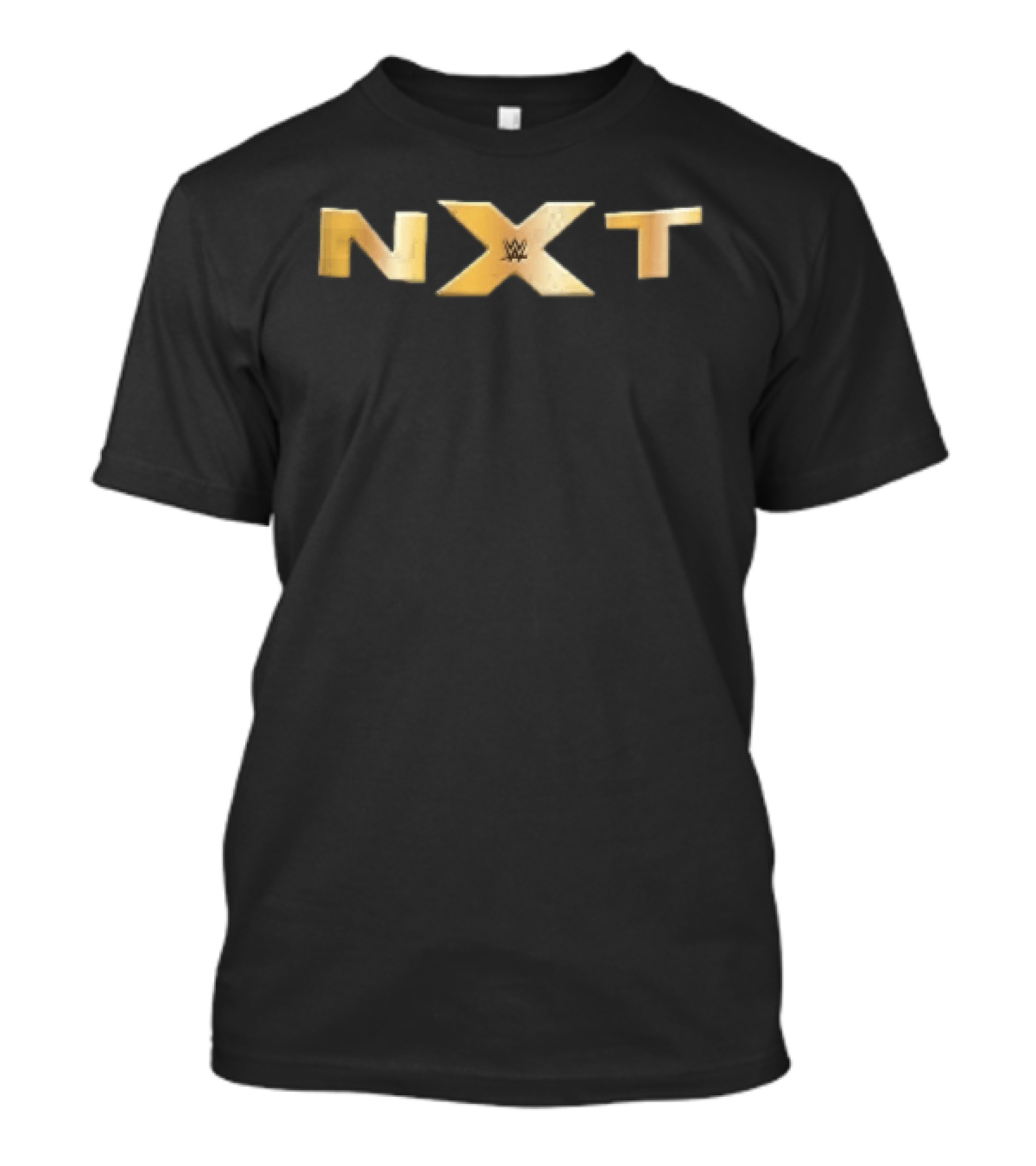 WWE NXT Gold Metallic 3D Lettering Black T-Shirt