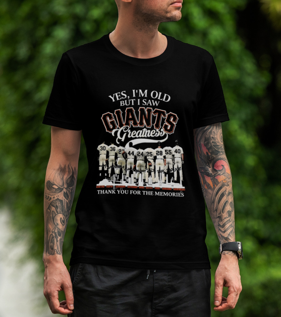 Yes I'm Old But I Saw Giants Greatness Thank You For The Memories T-Shirt