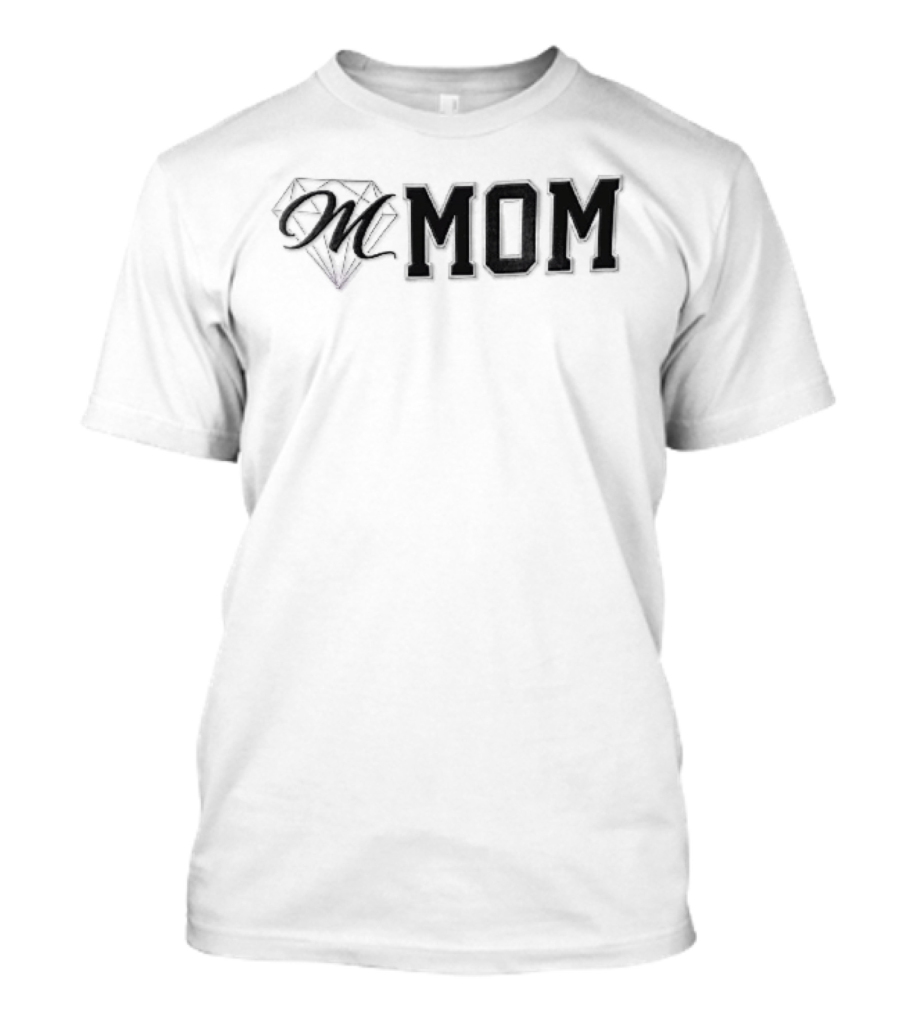Diamond M Mom Script Varsity Block Font T-Shirt