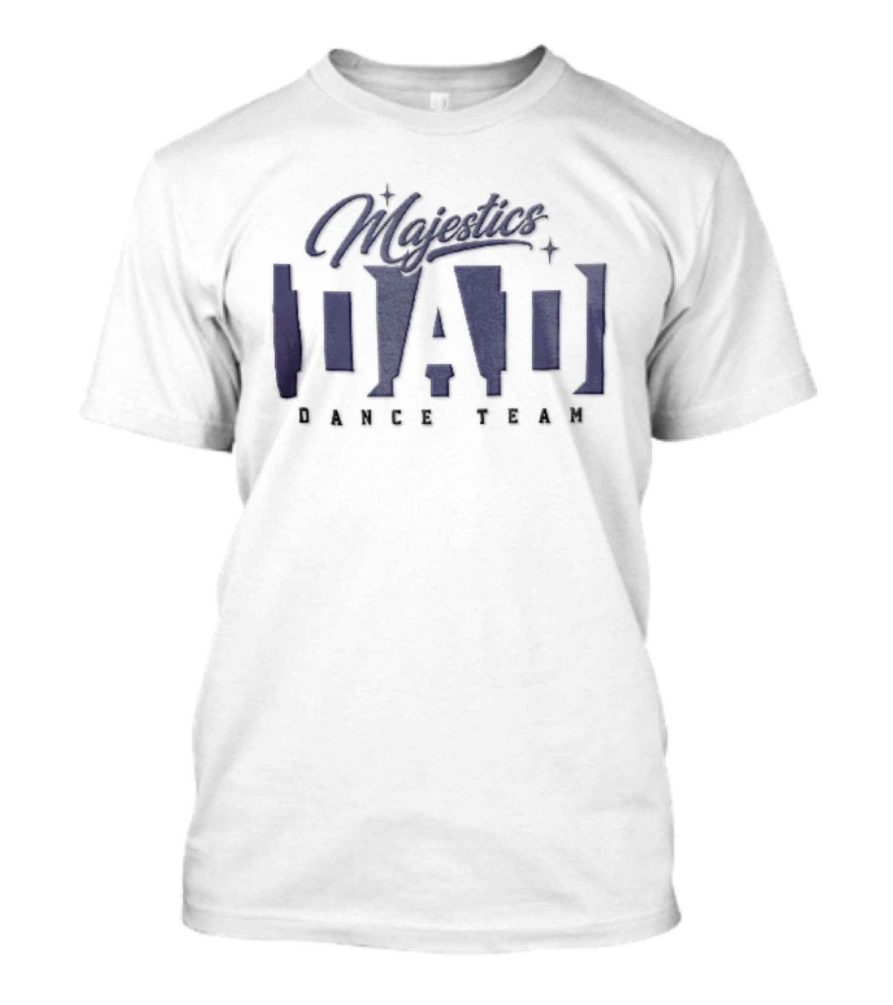Majestics Dad Dance Team Sparkles Purple Block Lettering T-Shirt