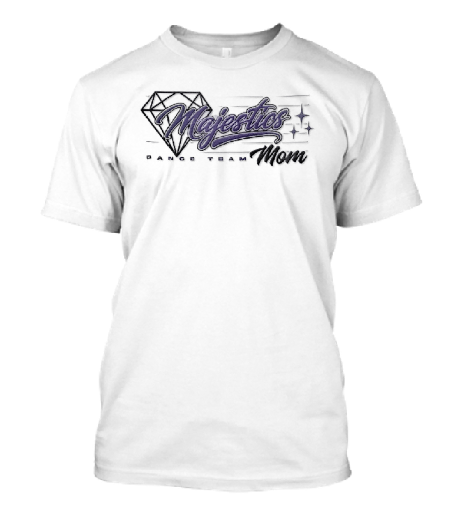 Majestics Dance Team Mom Diamond Line Sparkles Purple Script T-Shirt
