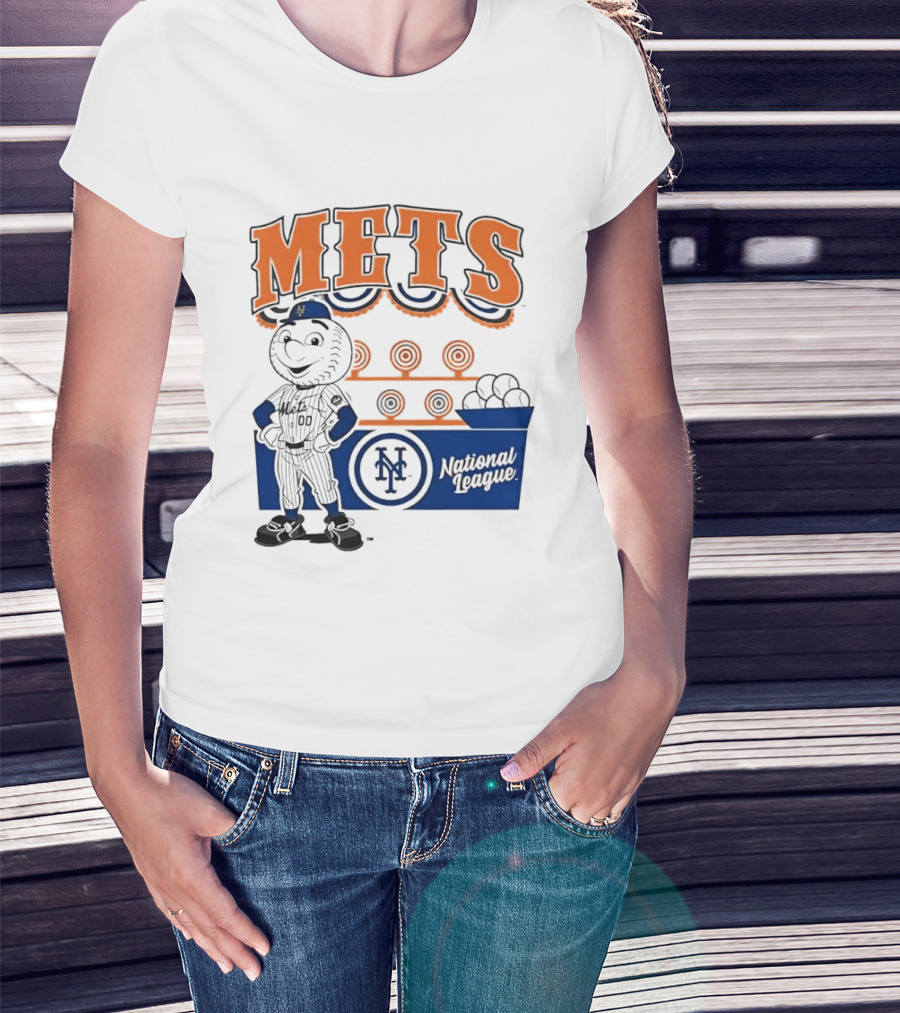 Mitchell & Ness Nostalgia Mets National League Mr. Met Baseball Batting Practice T-Shirt