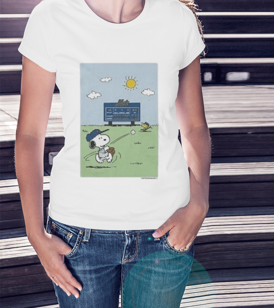 New York Mets Snoopy Peanuts Baseball Collaboration T-Shirt