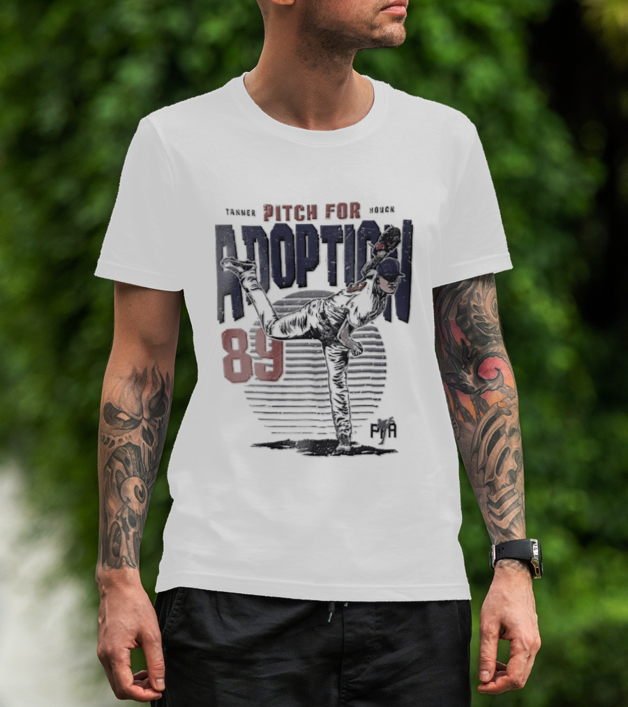 Tanner Houck Baseball Pitcher Adoption 89 Sunburst Stripes Distressed T-Shirt