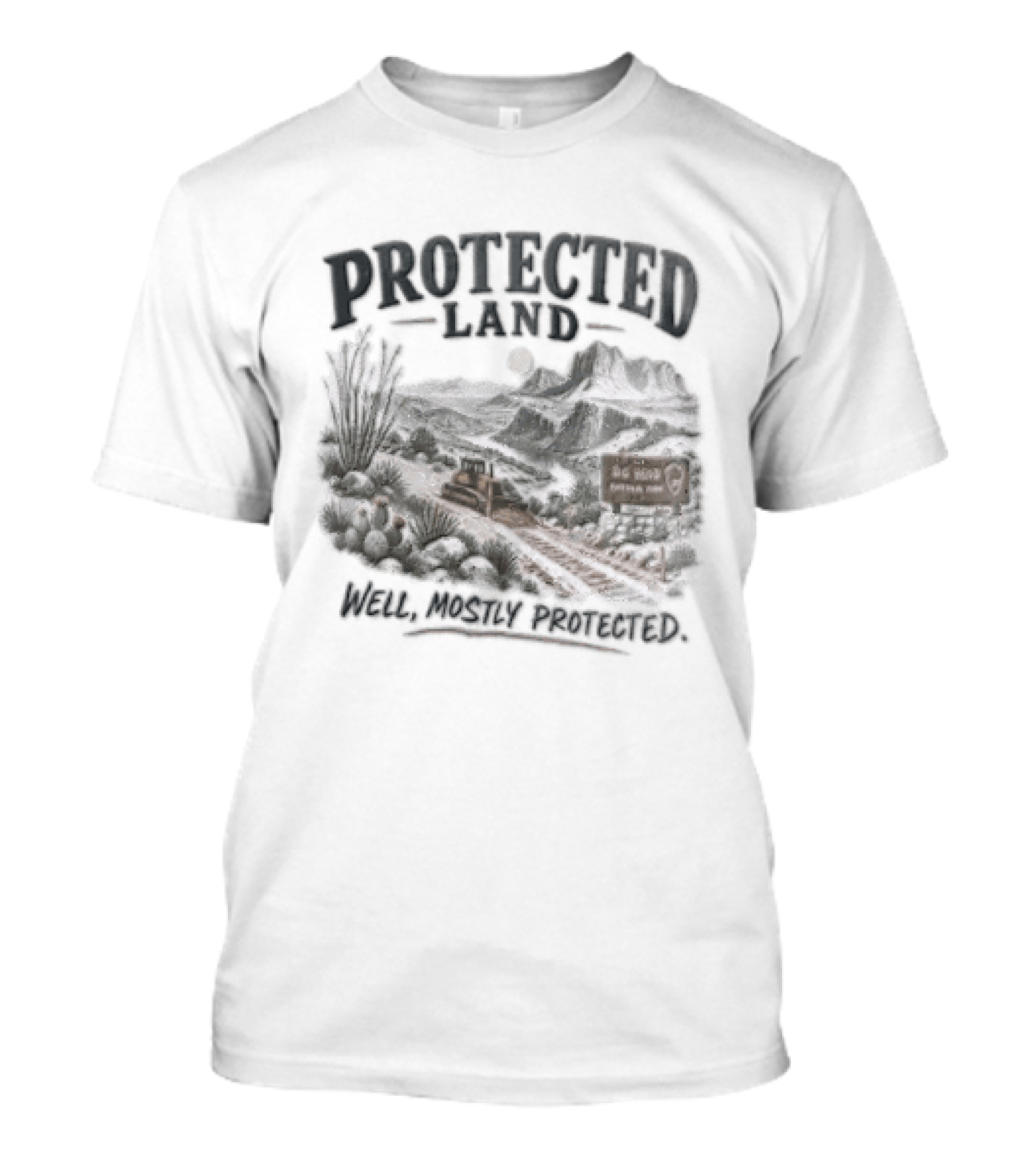 Protected Land Bulldozer Big Bend National Park Desert Dirt Road T-Shirt