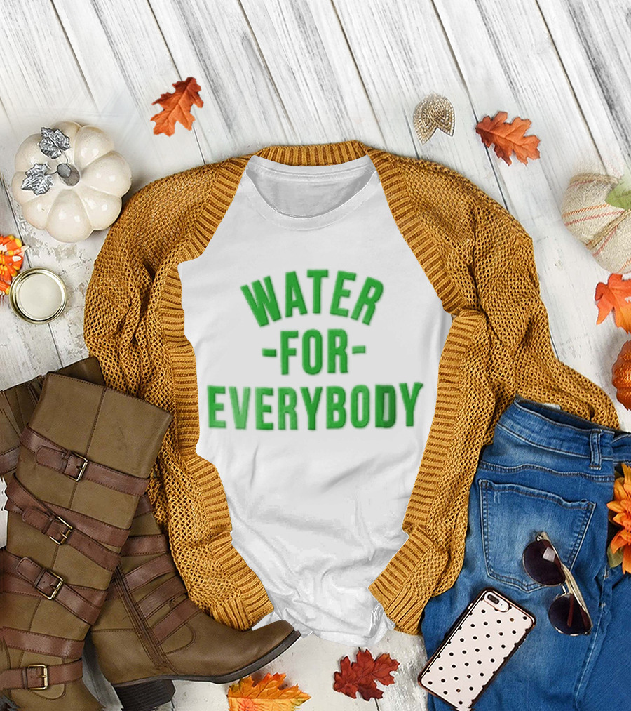 Water For Everybody Bright Green Arched Layout T-Shirt