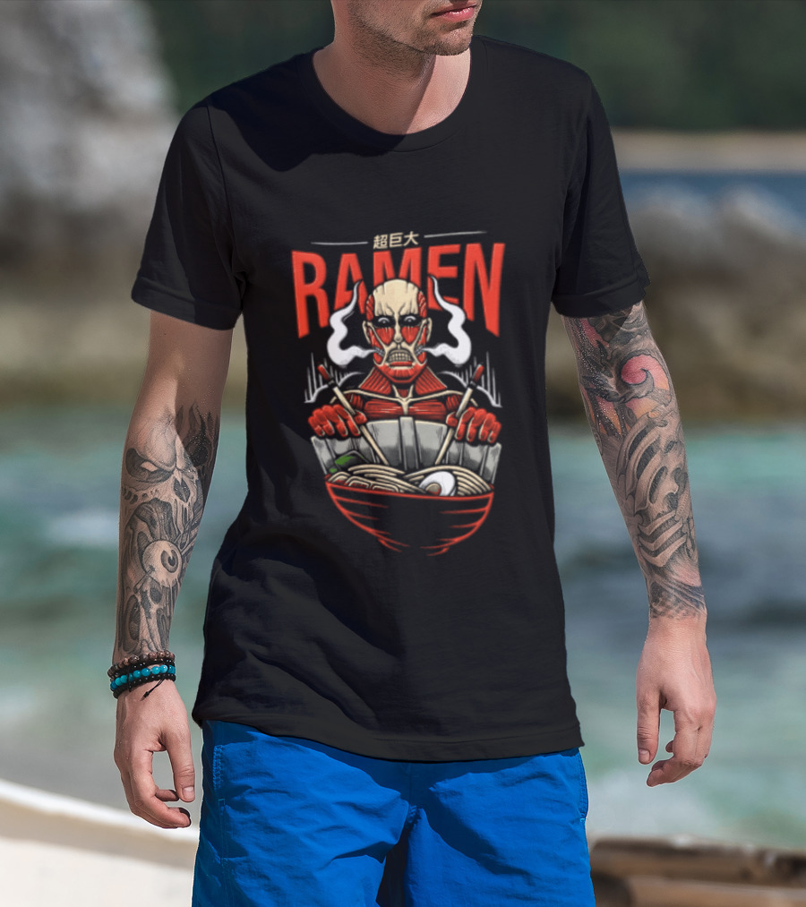 Titan Sized Ramen Colossal Noodles And Broth Delight T-Shirt