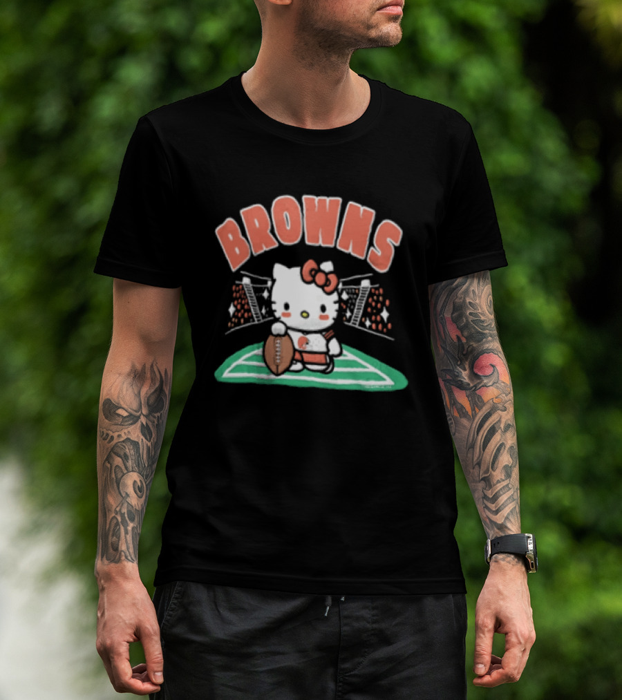 Hello Kitty Football Collaboration With Cleveland Browns T-Shirt