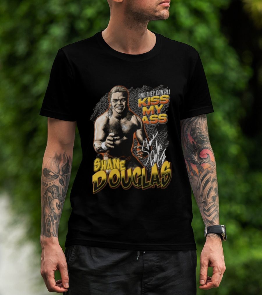 Shane Douglas Kiss My Ass Signature Iconic Franchise Wrestling T-Shirt