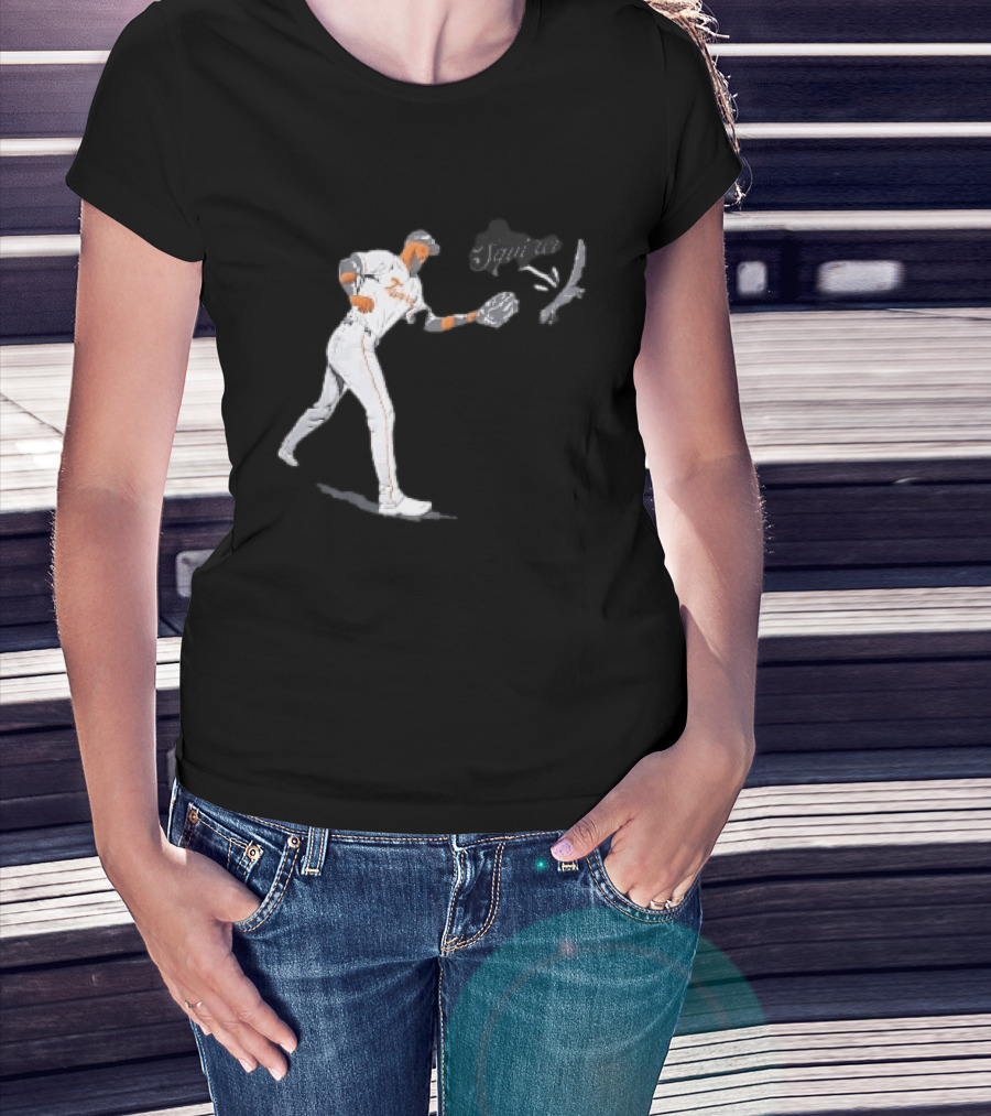 Squirrel Leody Taveras Texas Rangers MLB Catching Cartoon Baseball T-Shirt