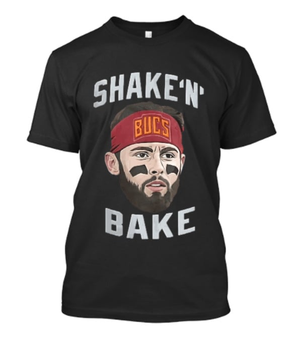 Tampa Bay Buccaneers Shake N Bake Bucs Eyeblack Red Headband Caricature T-Shirt