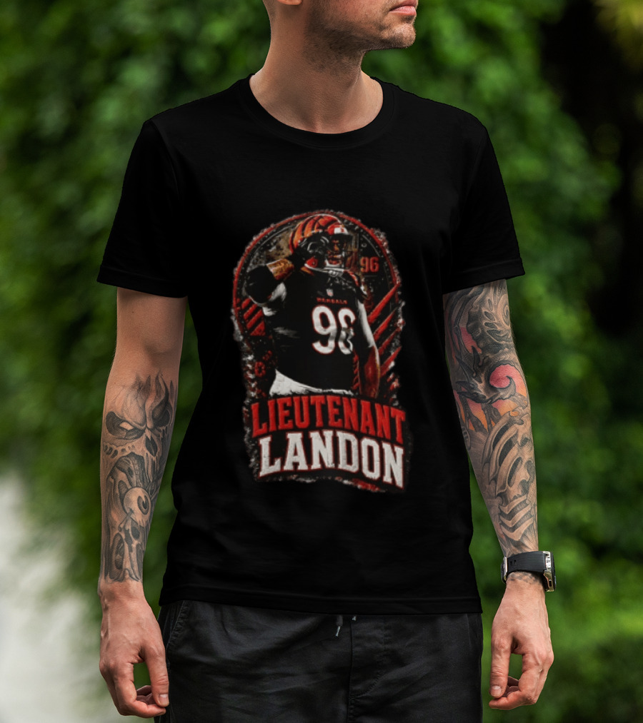 Lieutenant Landon 96 Cincinnati Bengals Football Salute T-Shirt