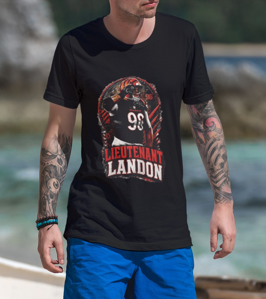 Lieutenant Landon 96 Cincinnati Bengals Football Salute T-Shirt