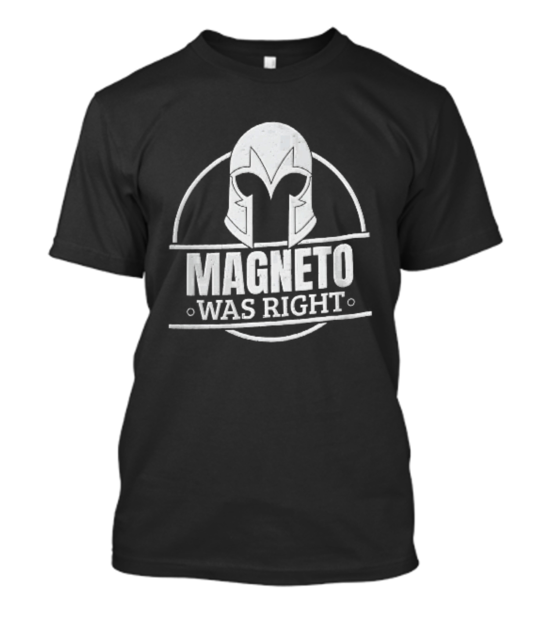 Magneto Was Right Helmet Circular Frame Distressed Grunge T-Shirt