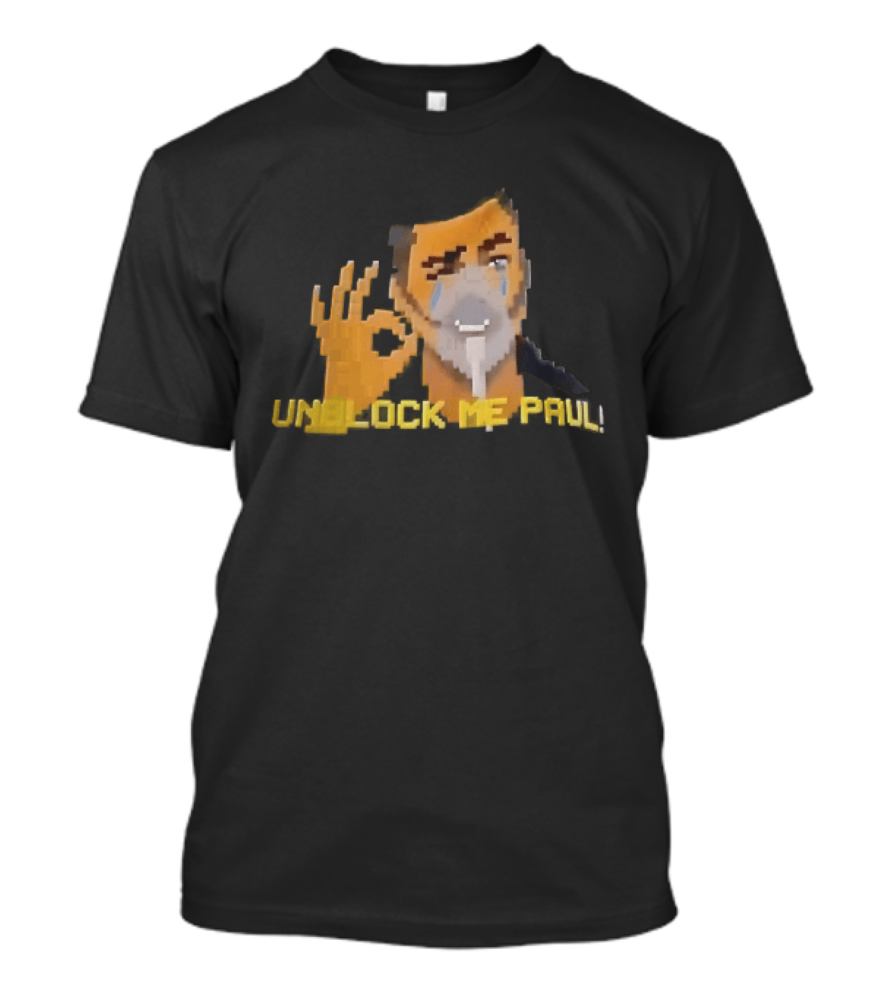 Unblock Me Paul Pixel Art Crying Man OK Hand Gesture T-Shirt
